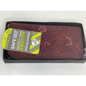 TRAVELON Safe ID RFID Blocking Wallet- Protect Your Identity Berry Floral NWT